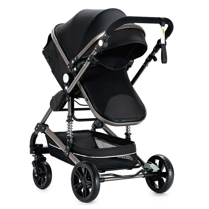 Magic ZC 3-in-1 Stroller, 3-in-1 Trio Stroller, Automatic One-Click Folding Stroller with Large Basket, Black