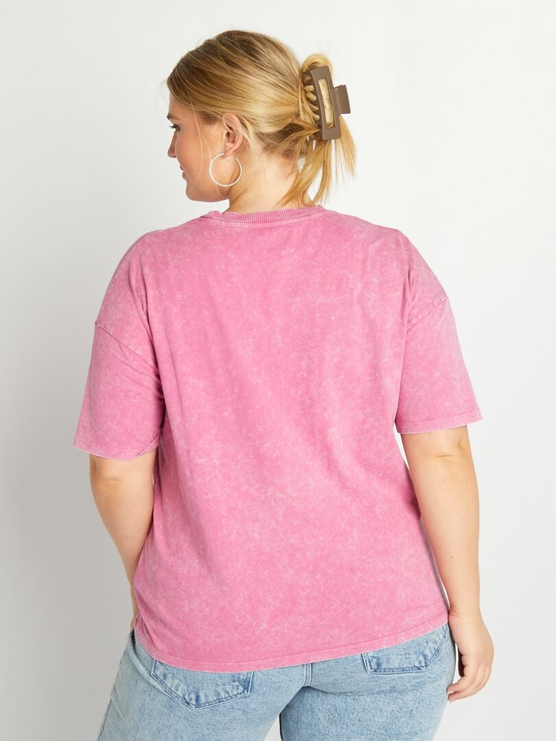 Camiseta de manga curta estampada - ROSA