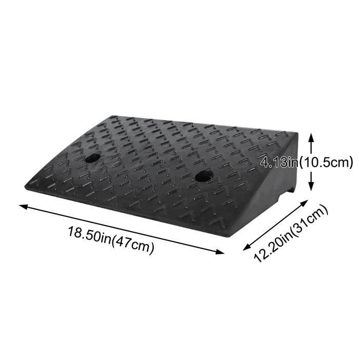Rampa de borracha para calçada - LILIIN - Pacote com 2 - 11 cm de altura - Resistente - Portátil