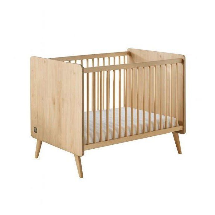 Conjunto de dormitorio infantil Trio: cuna de 120 x 60 cm + cómoda de 3 cajones + armario en roble liso - Arty - SAUTHON