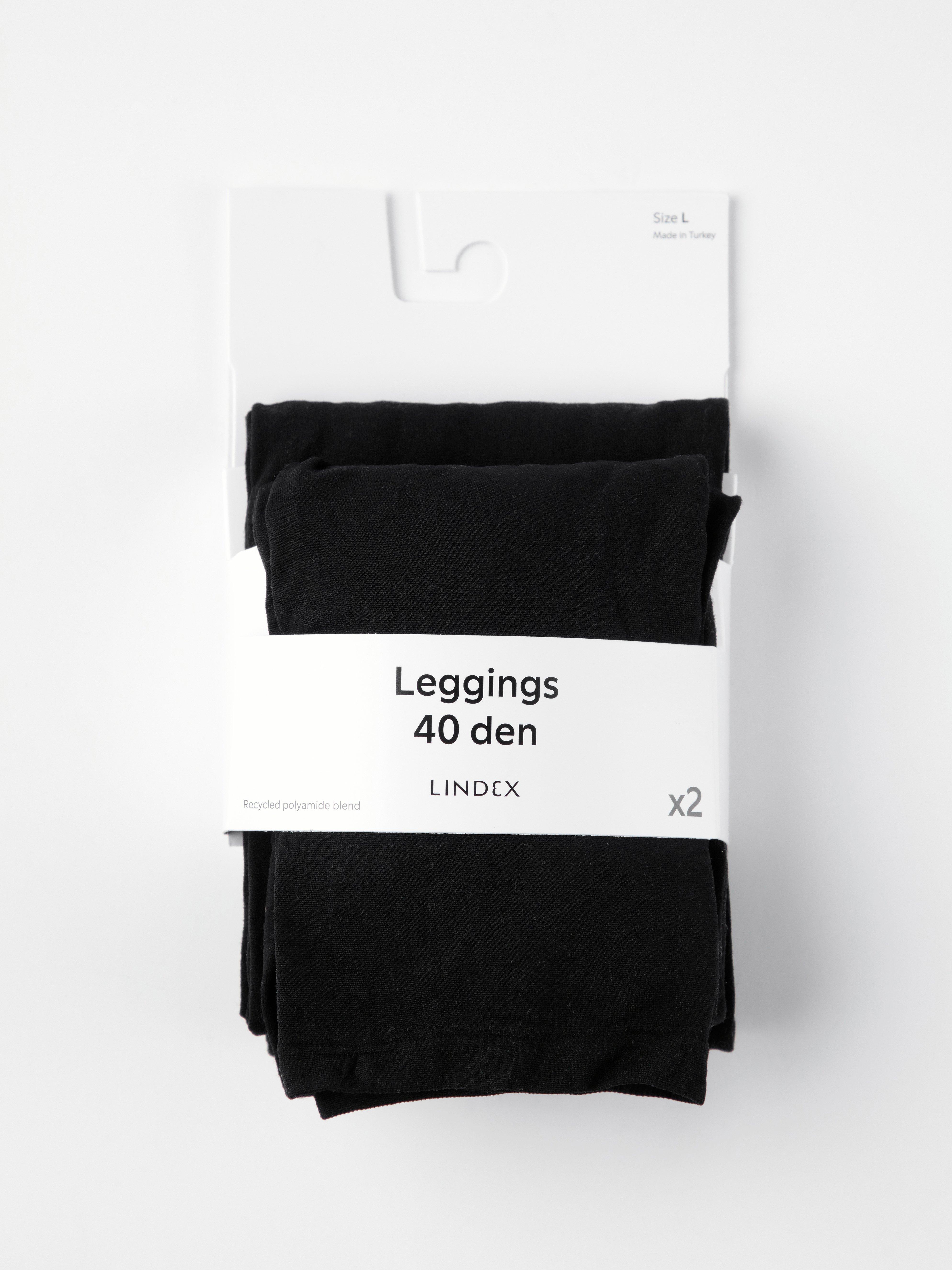 Paquete de 2 leggings con acabado mate en color negro de 40 deniers.