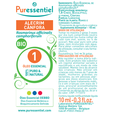 Puressentiel Huiles Essentielles Romarin à Camphre Bio Kamfer Rosmarin eterisk olja 10 ml 10 ml