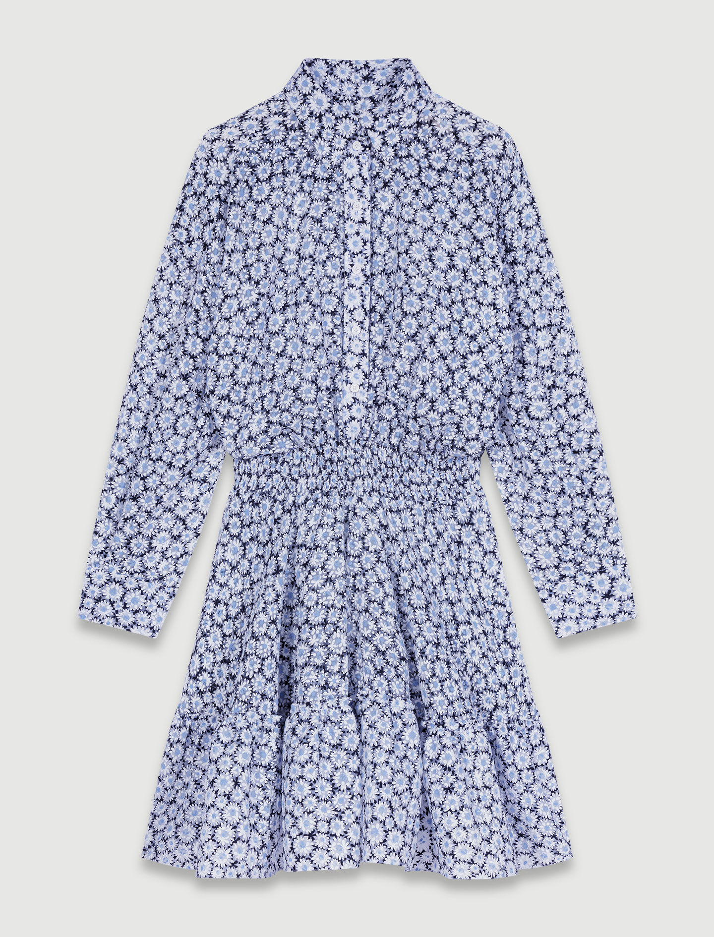 Korte jurk met bloemenprint - Blauwe madeliefjesprint
