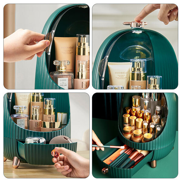 Prachotěsný organizér na make-up s LED světlem Livingandhome