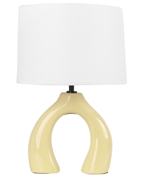 Lampa lampka stołowa nocna ceramiczna żółta