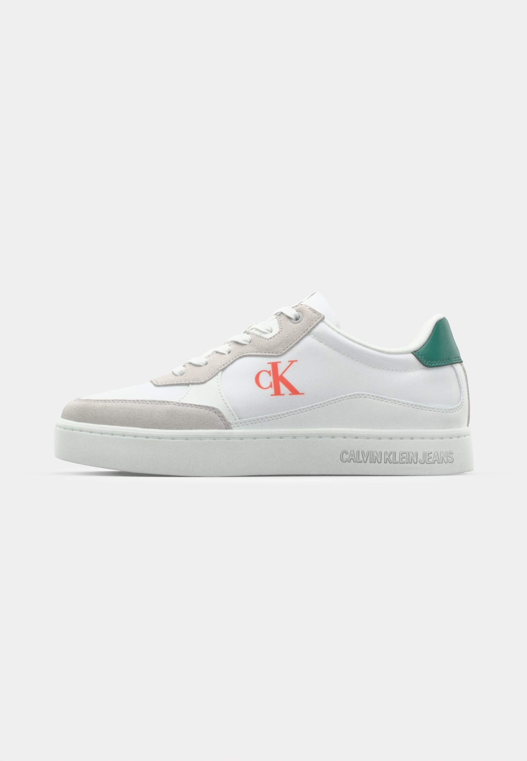 Calvin Klein Jeans CLASSIC CUPSOLE - Sneakers - helder wit/wildgroen/tigerilily