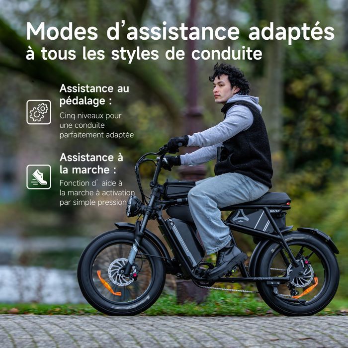 Bicicleta elétrica A-Spadz Cavet Air - Pneus largos 20x4.0