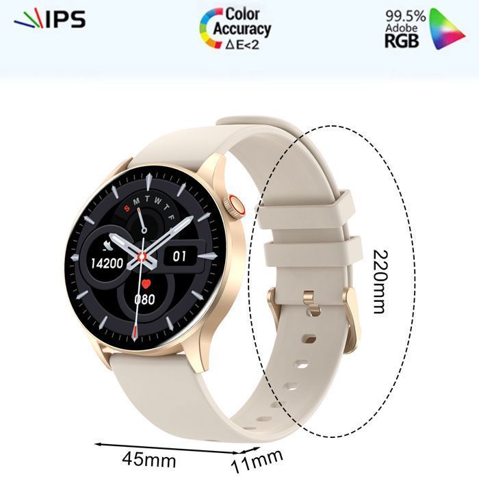 Montre connectée avec fonction appel, écran tactile 1,43 pouces, montre de fitness tracker d’activité, moniteur de fréquence cardiaq