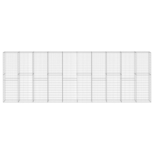 Kosz gabionowy Srebrny 600 x 30 x 200 cm Stal vidaXL