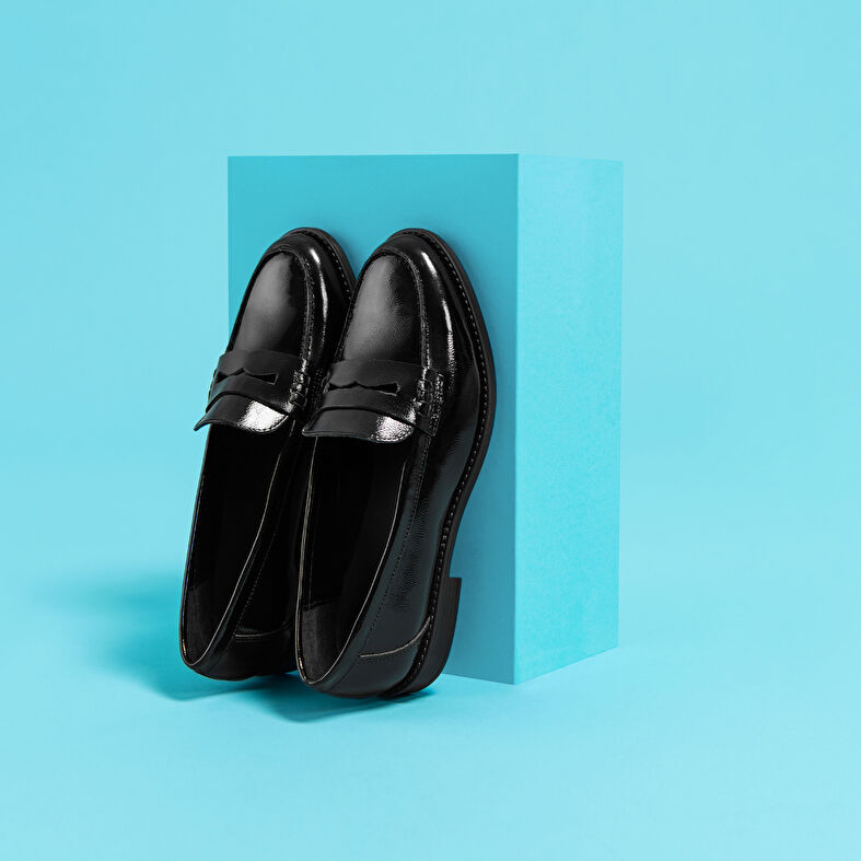 Schwarze Damen-Loafer/Bootsschuhe