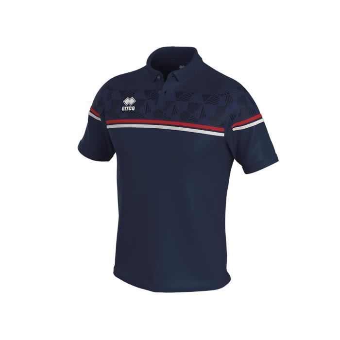Polo junior Errea Dominic - Garçon - Multisport - Marine/rouge/blanc - Enfant - Bleu - Respirant