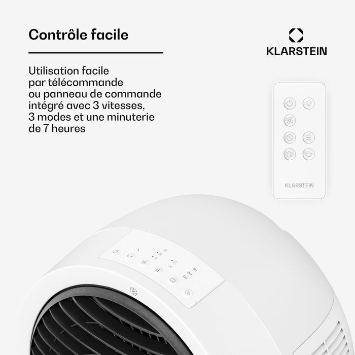 Ventilador enfriador de aire Klarstein Whirlwind - 320 m³/h - 6 l - 30 m² - 2 acumuladores de frío - 3 modos - 60 W
