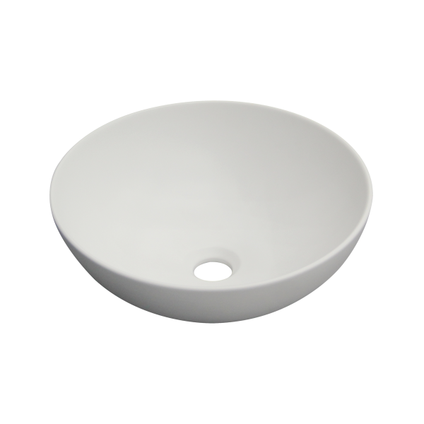 Umywalka Nablatowa okrągła Invena Tinos 39,5 cm biały mat