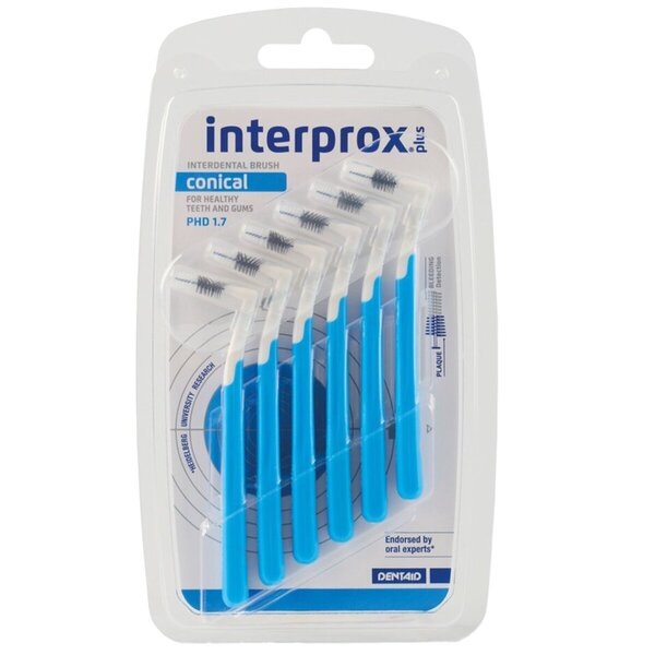 Interprox Plus Conical 1.7 Μεσοδόντια Βουρτσάκια<br>μπλε, 6 τεμάχια