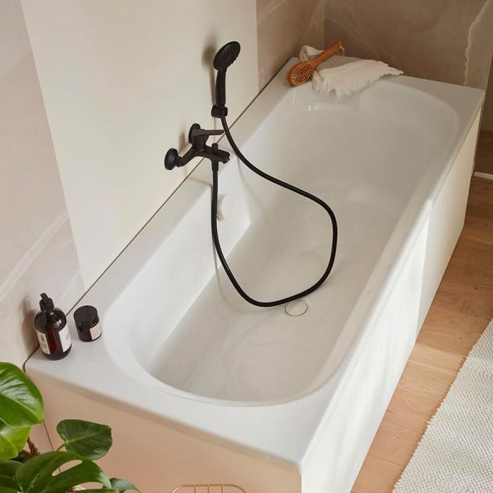 Baignoire Jacob Delafon Elise - Acrylique - 170x75 cm - Double dos - Vidage central - Blanc