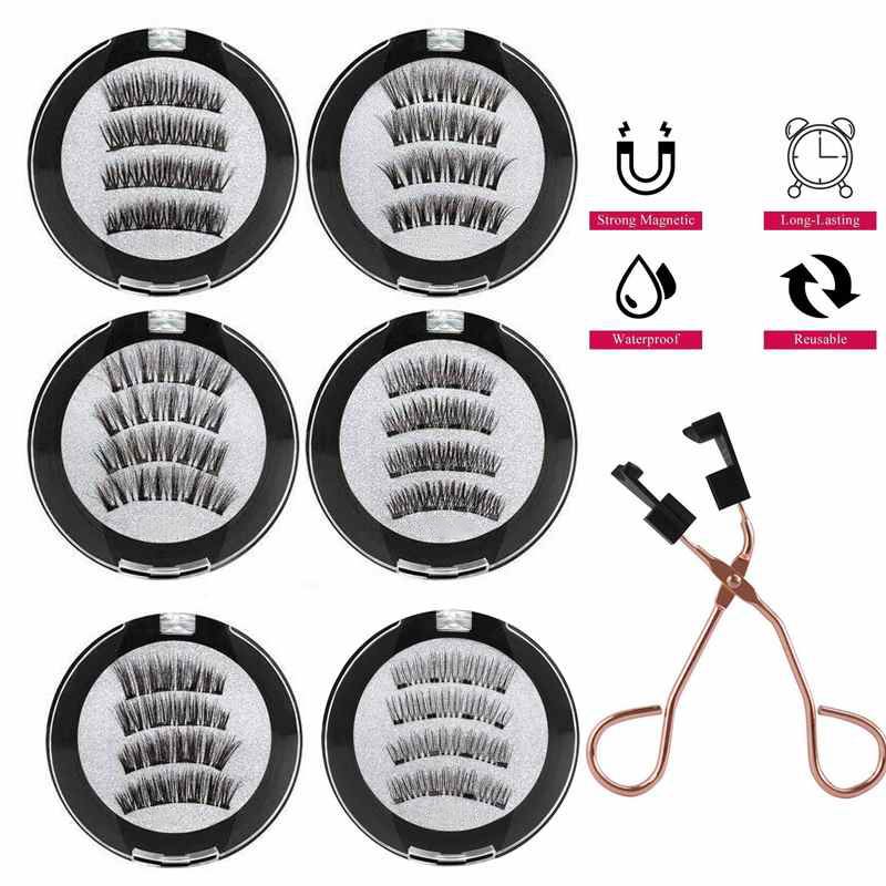 Faux cils magnétiques 8D Quantum avec pince recourbe-cils, cils magnétiques naturels et longs, outil d'extension de cils magnétique