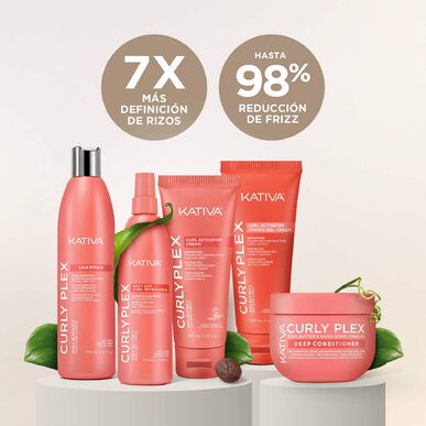 Kativa Curly Plex-sjampo - Krølledefinisjon og gjenoppbygging 355 ml