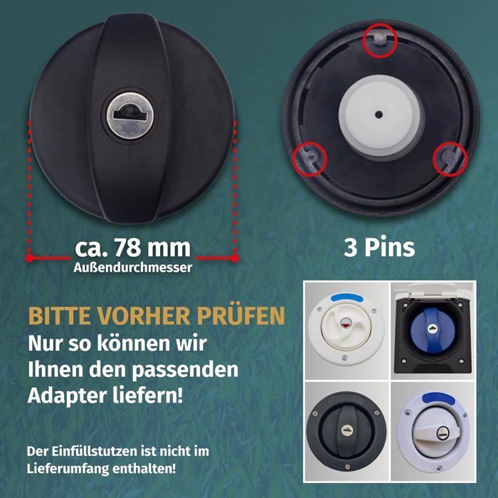 Adaptateur de bouchon de réservoir d‘eau avec connexion pour système Gardena Camping-car,caravane,bateau Fonction de débordement et