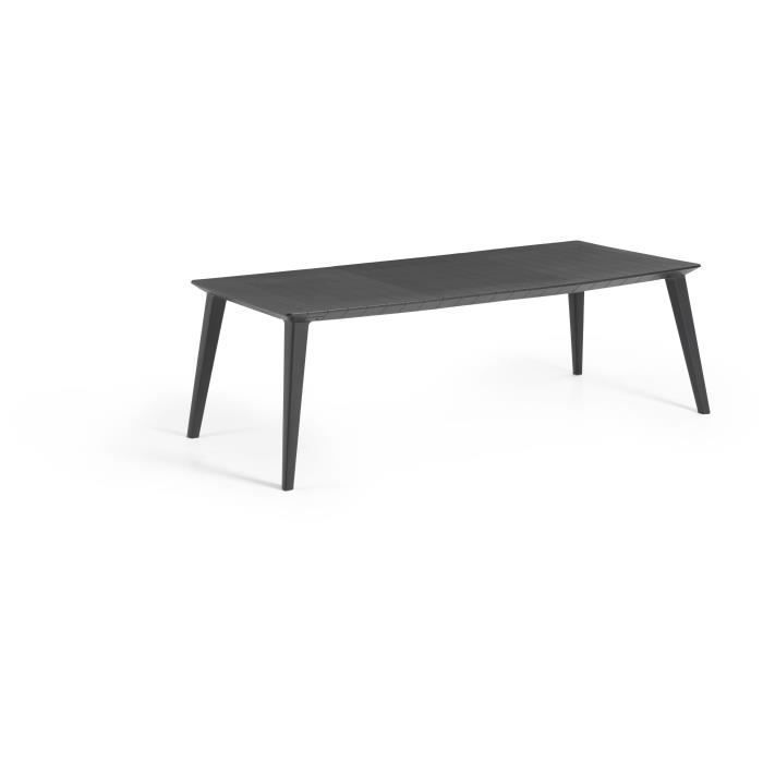 Mesa de jardín rectangular, color gris grafito, resina, para 8 a 10 personas, Lima, Allibert by KETER