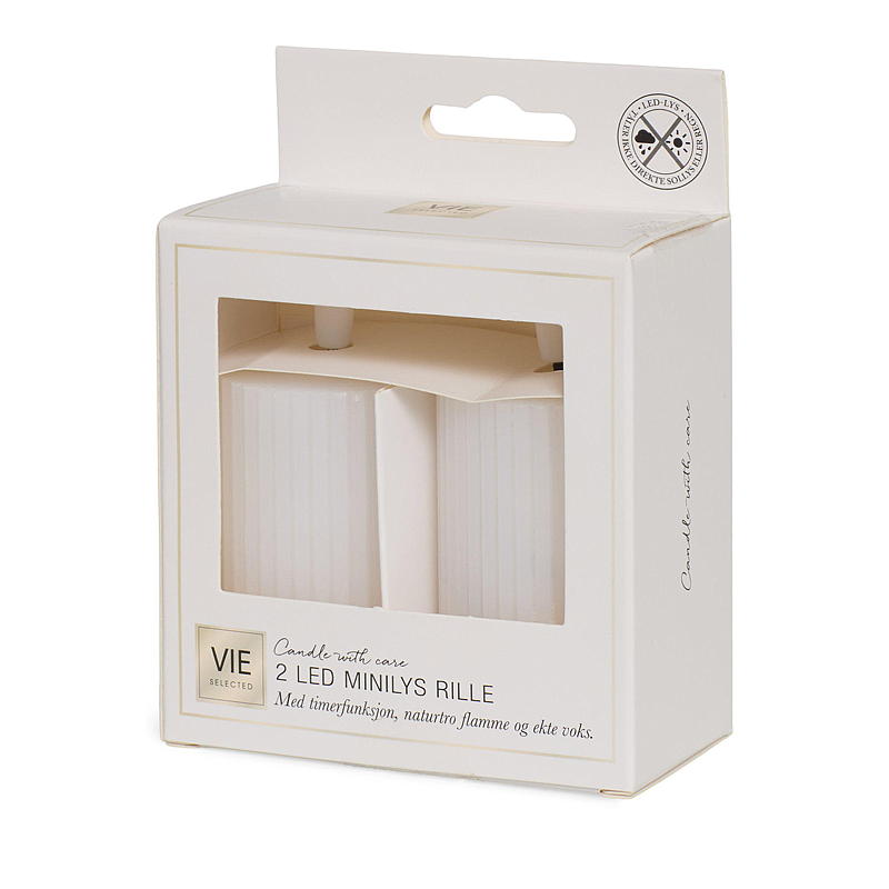 Vie Selected Mini-lampor 2-pack ø 5x7,5 cm LED-timer vit