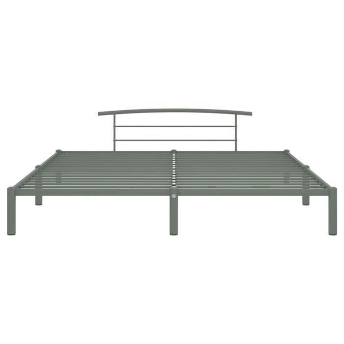 Gris 200 x 200 cm - Cama de metal - Carga máxima 150 kg - Estructura de cama - Colchón no incluido - Metal gris 200x200 cm 005_769789