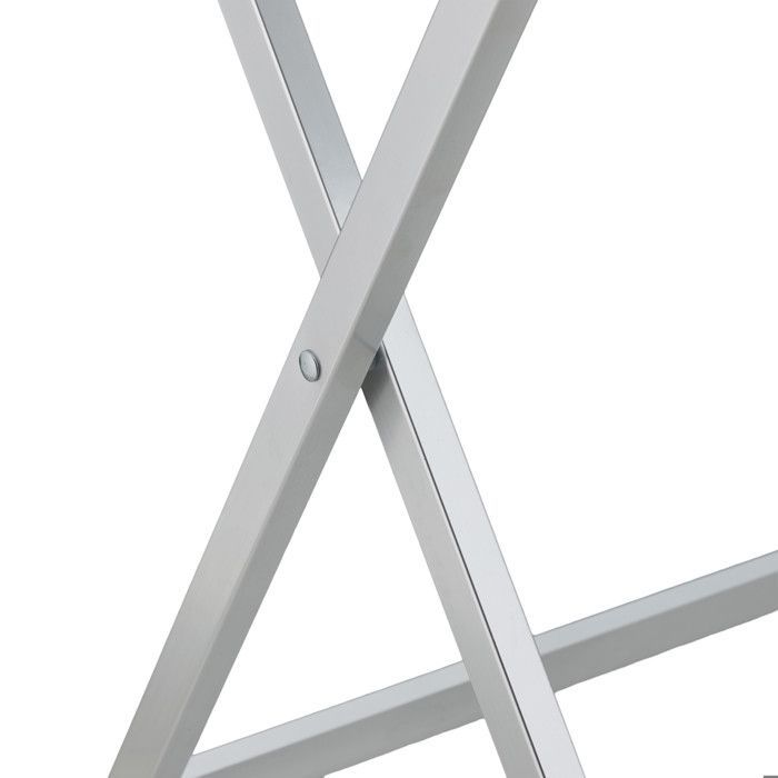 Tavolo pieghevole Relaxdays, resistente alle intemperie, HxLxP: 61 x 49,5 x 47,5 cm, per il giardino, alluminio, argento