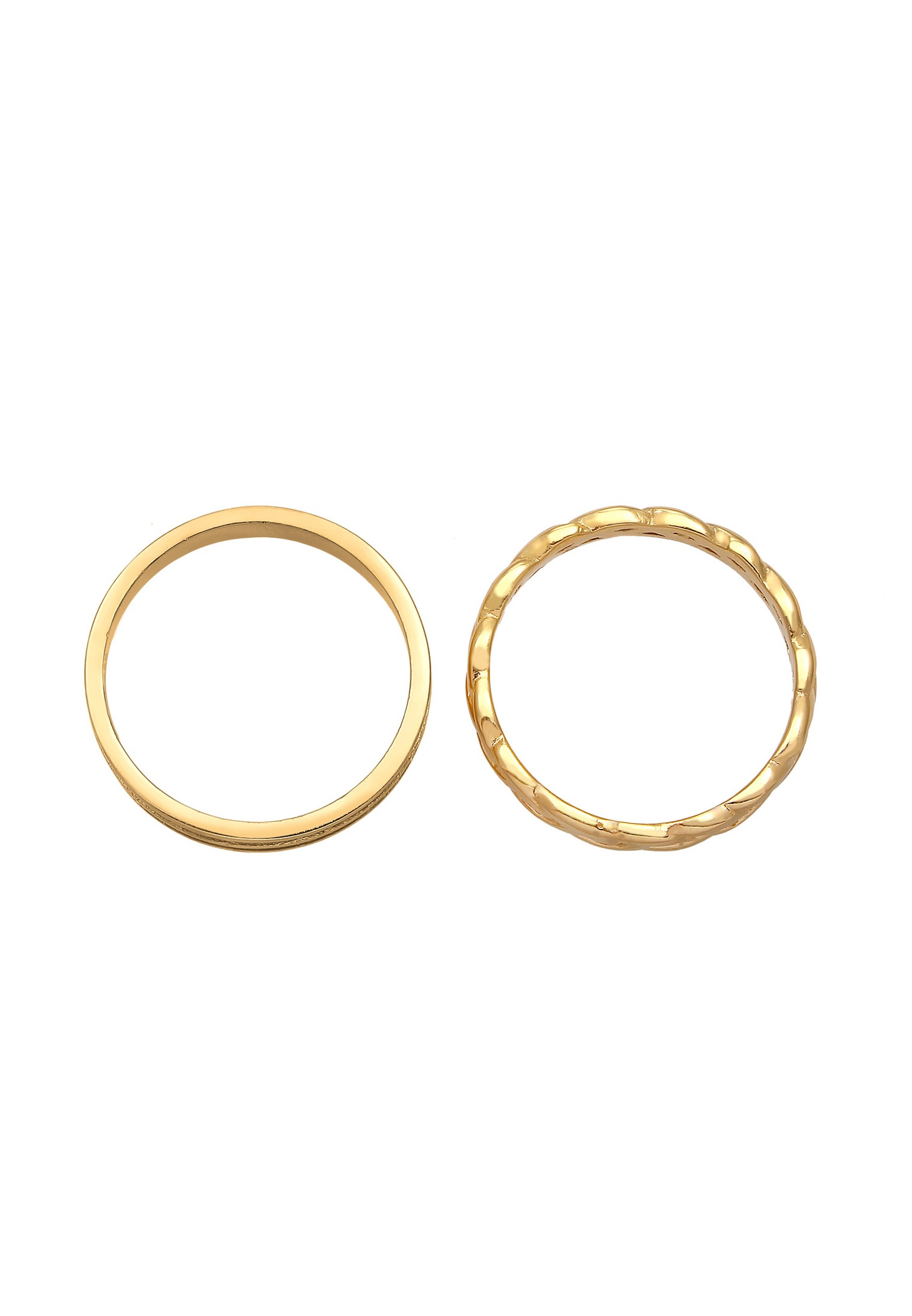 Elli Bandring Basic Zopf Knoten 2er Set 925 Silber