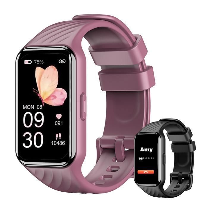 Smartwatch da donna Blackview con funzione sportiva, cardiofrequenzimetro, SpO2, 24 modalità sportive e 2 cinturini per iPhone e Android.