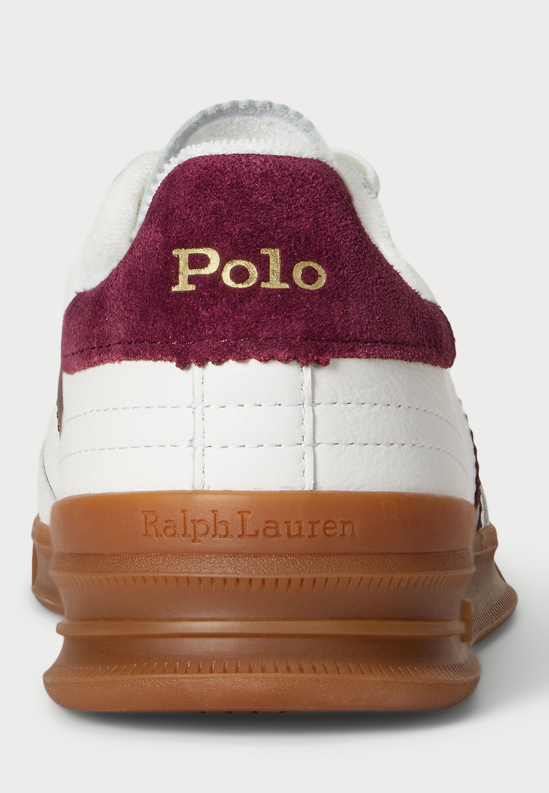 Polo Ralph Lauren HERITAGE AERA LEATHER SNEAKER UNISEX - Sneakers - gebroken wit/wijnrood