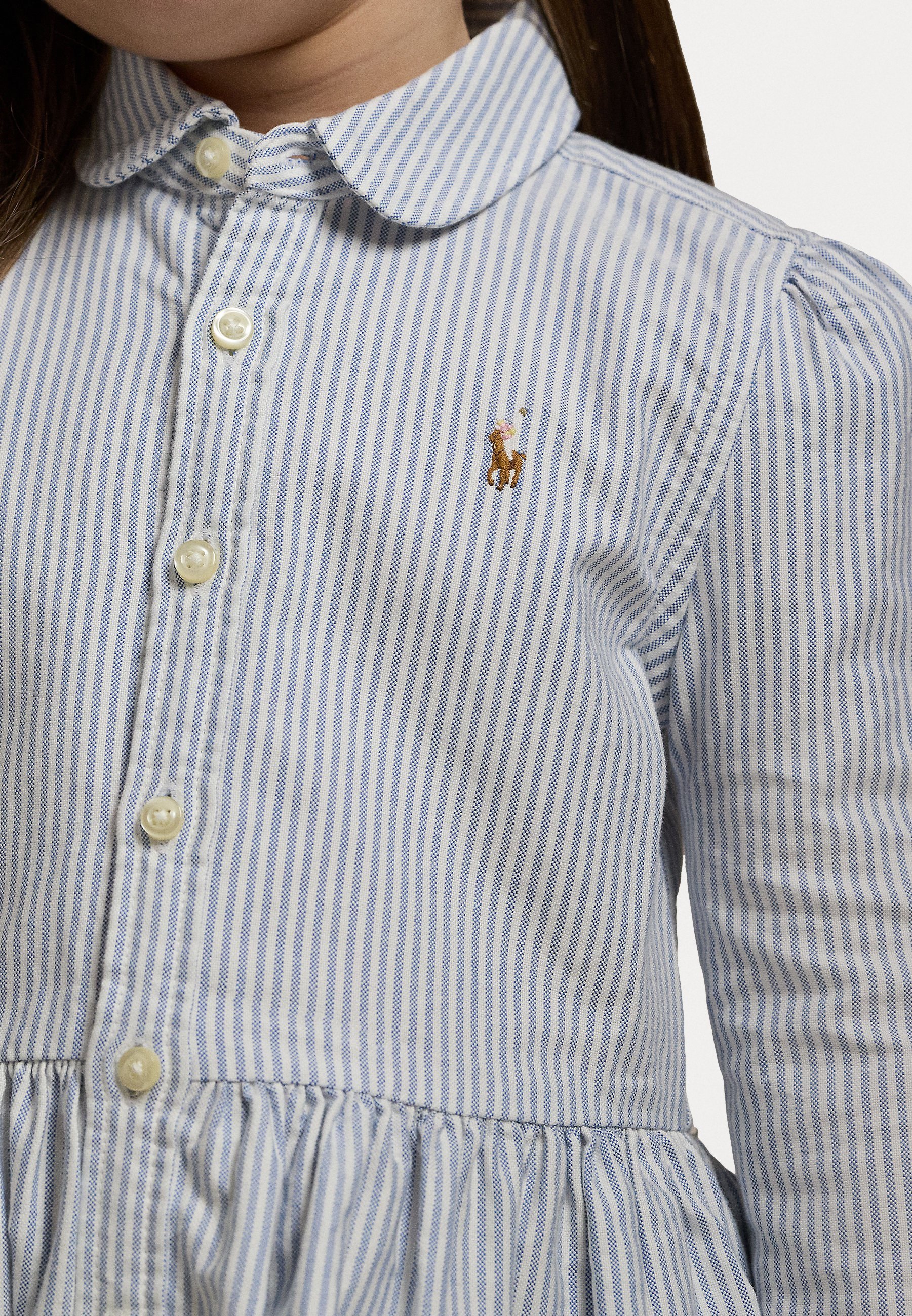 Polo Ralph Lauren gestreepte katoenen Oxford overhemdjurk - Overhemdjurk - blauw/wit