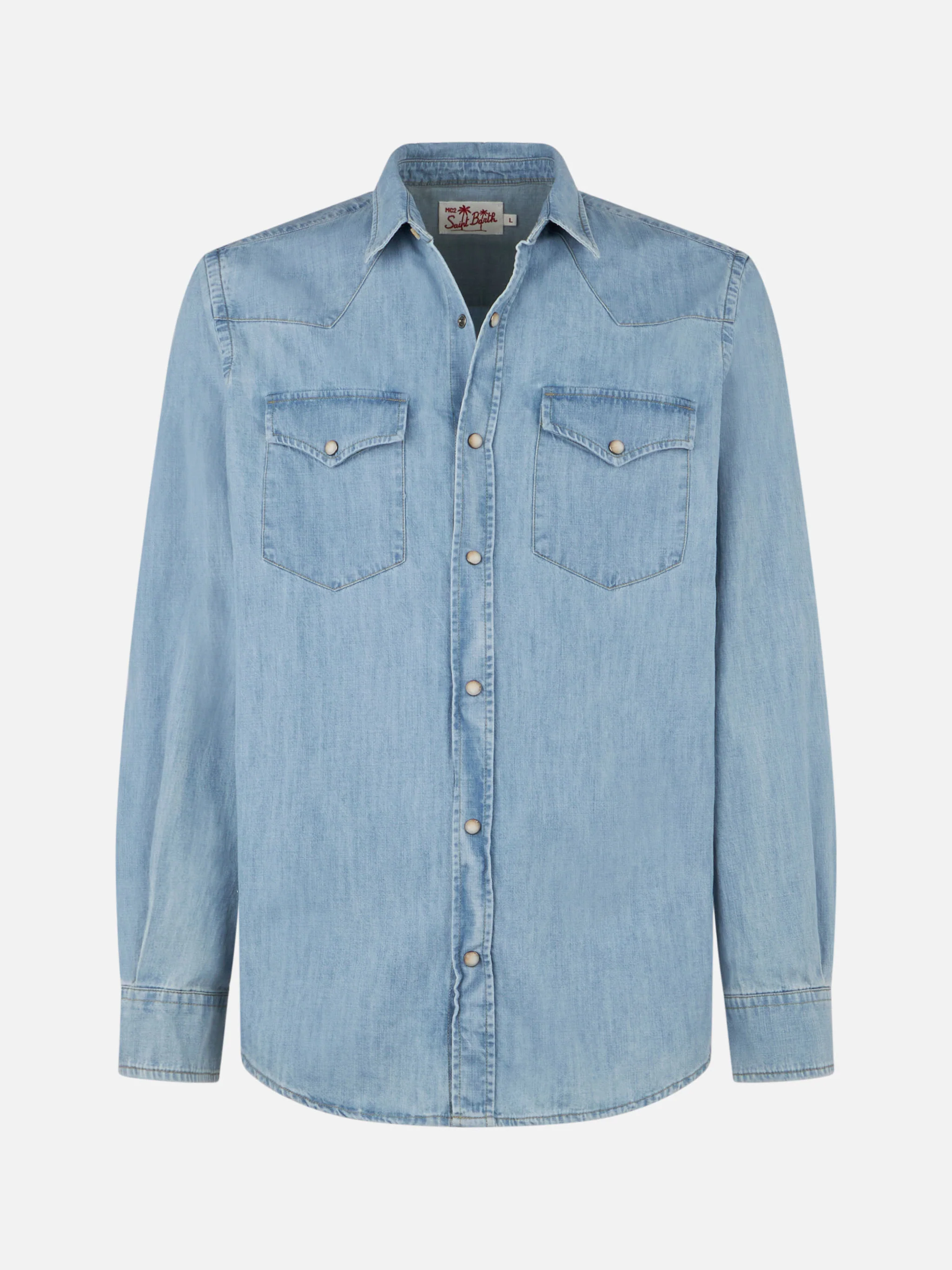 Camicia da uomo in cotone denim