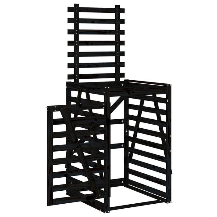 Copertura/riparo per bidone della spazzatura con ruote - VIDAXL - Legno massello di pino nero CC3356997