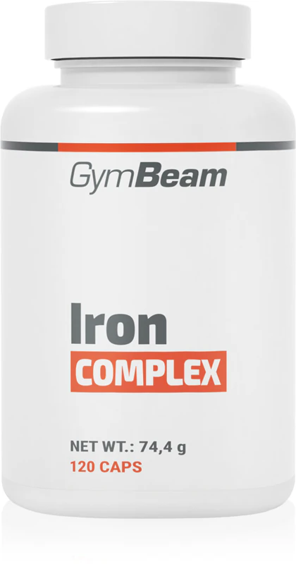 GymBeam Iron Complex é um suplemento alimentar que auxilia na produção de células sanguíneas.