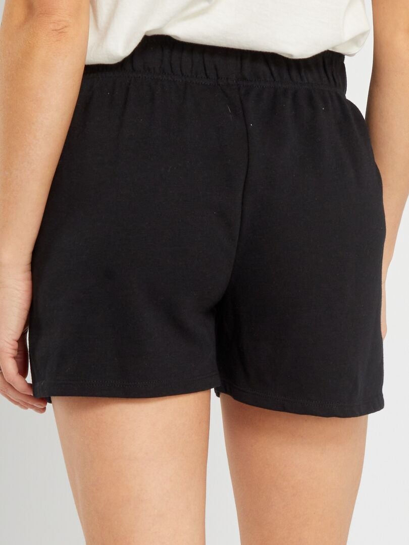 Eenvoudige korte sweatshirtbroek - Zwart