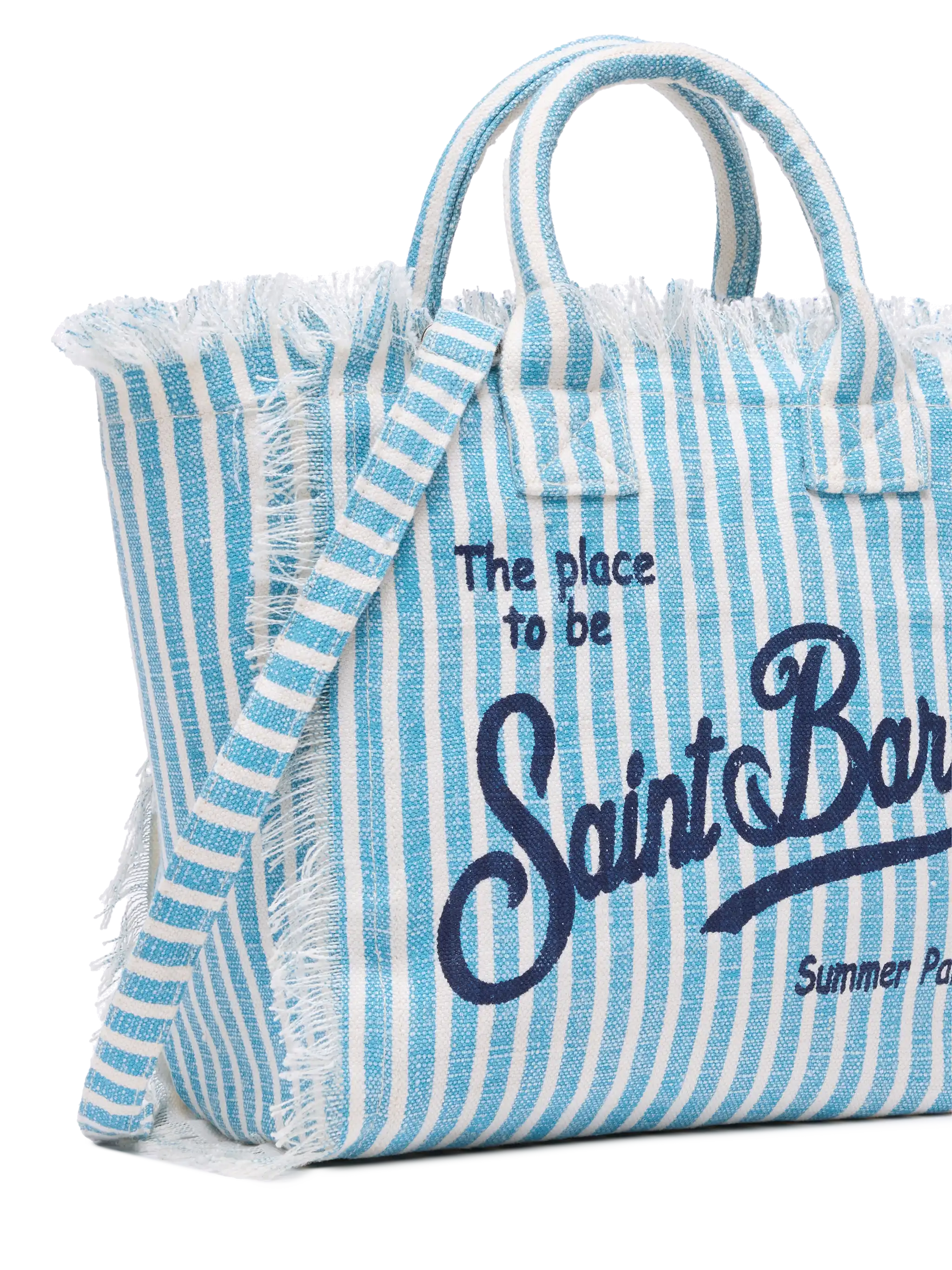 Bolsa Colette de linho com estampa listrada