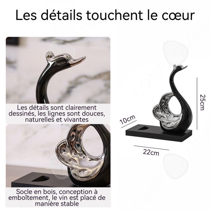 C Bottle rack 25x22x10cm ceramic decorative items tabletop bottle display home decor black unisex