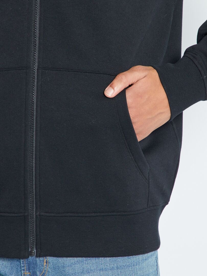 Hoodie met rits + 190 cm - Zwart