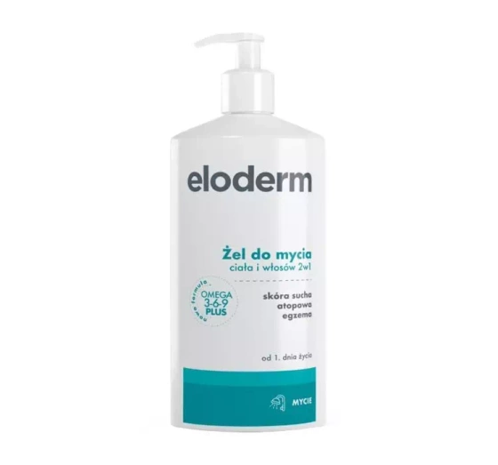 Eloderm żel do mycia ciała i włosów 2w1 skóra sucha, atopowa, egzema od 1 dnia życia 400 ml
