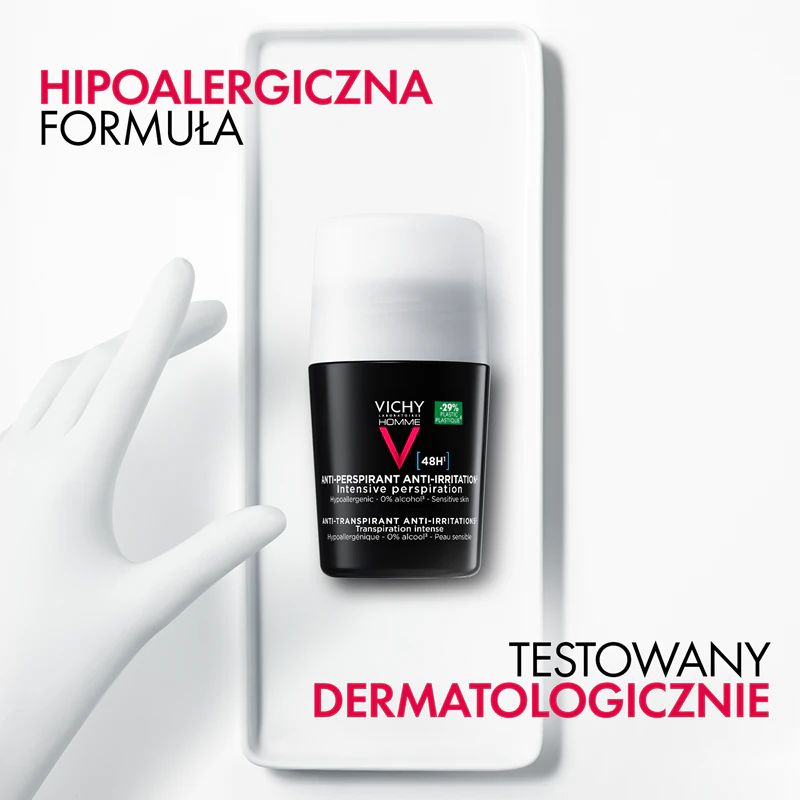 Vichy Homme deodorant roll-on proti pocení, neparfémovaný