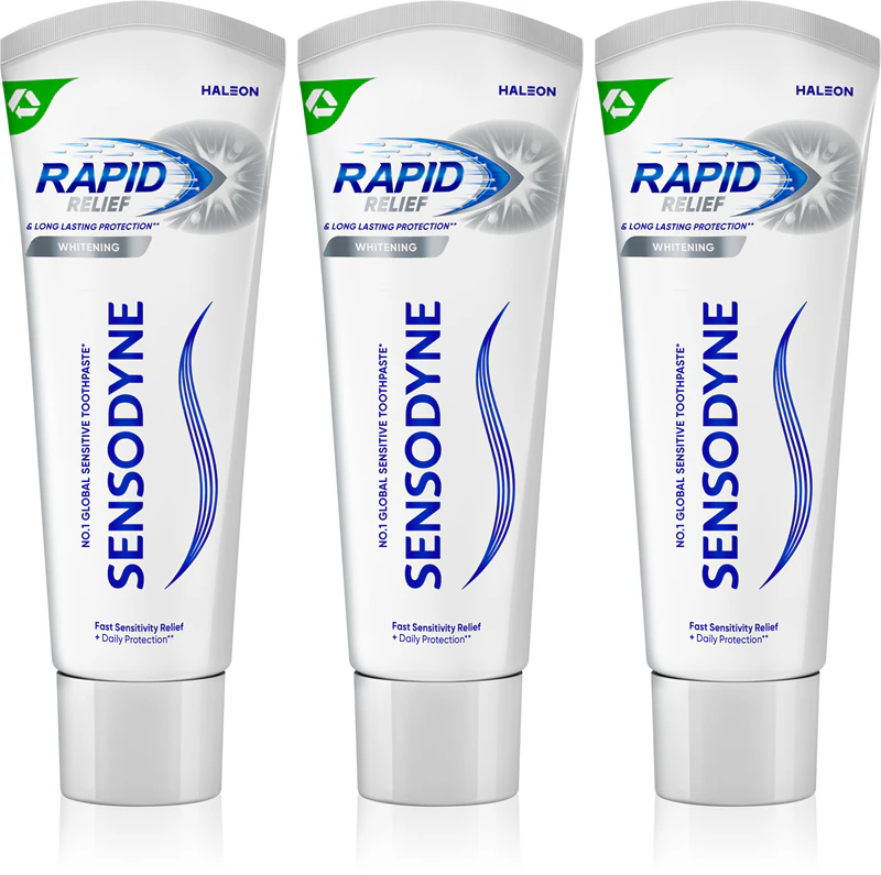 Creme dental Sensodyne Rapid Whitening para dentes sensíveis