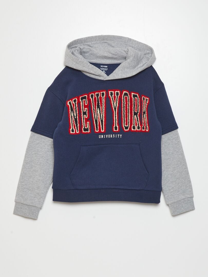 Sudadera con mangas y capucha forradas - AZUL