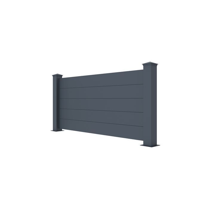 Gartenzaun - CASANOOV - NIESEN - 1,9m H.90cm - Grau Anthrazit - Aluminium