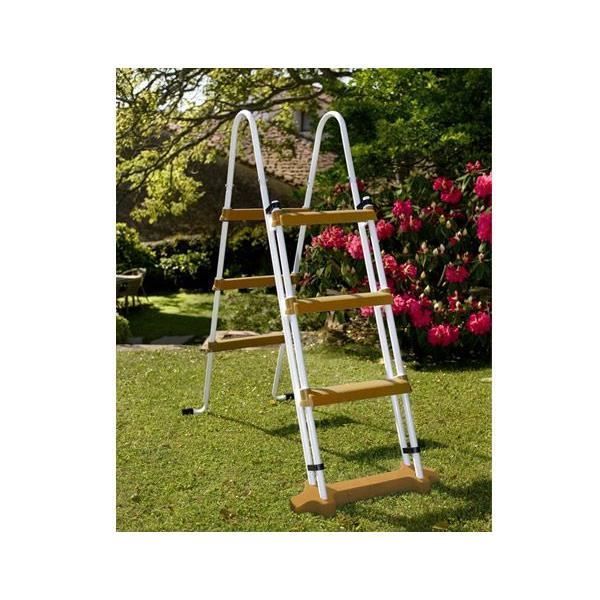 Kit piscine hors sol SICILIA ronde en acier aspect bois - Ø 4,60 x 1,20 m