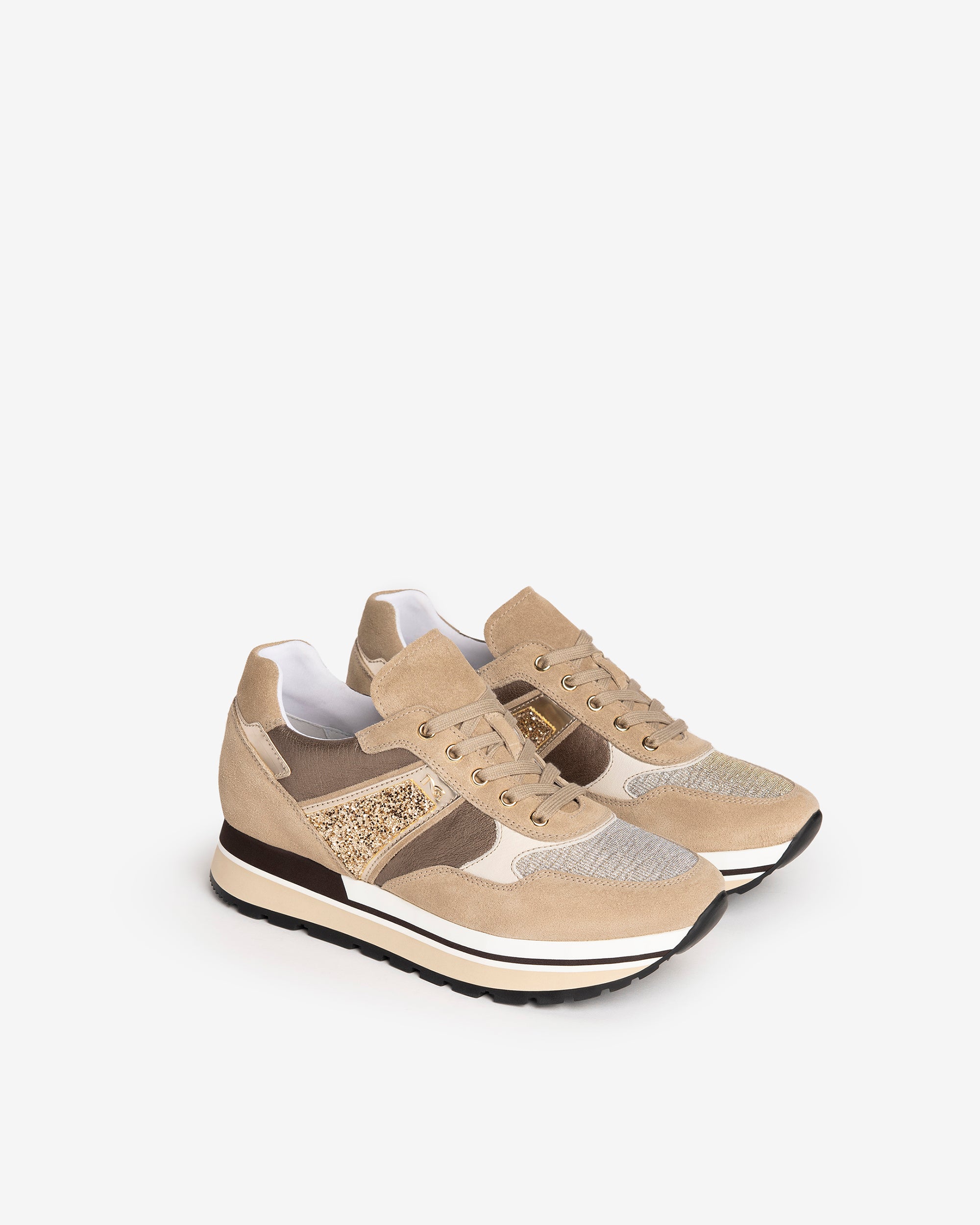  Baskets en daim et cuir pour femmes
