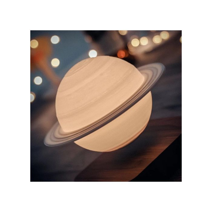 Globe SATURNE 3D en lévitation base bois foncé ASTROFLIGHT