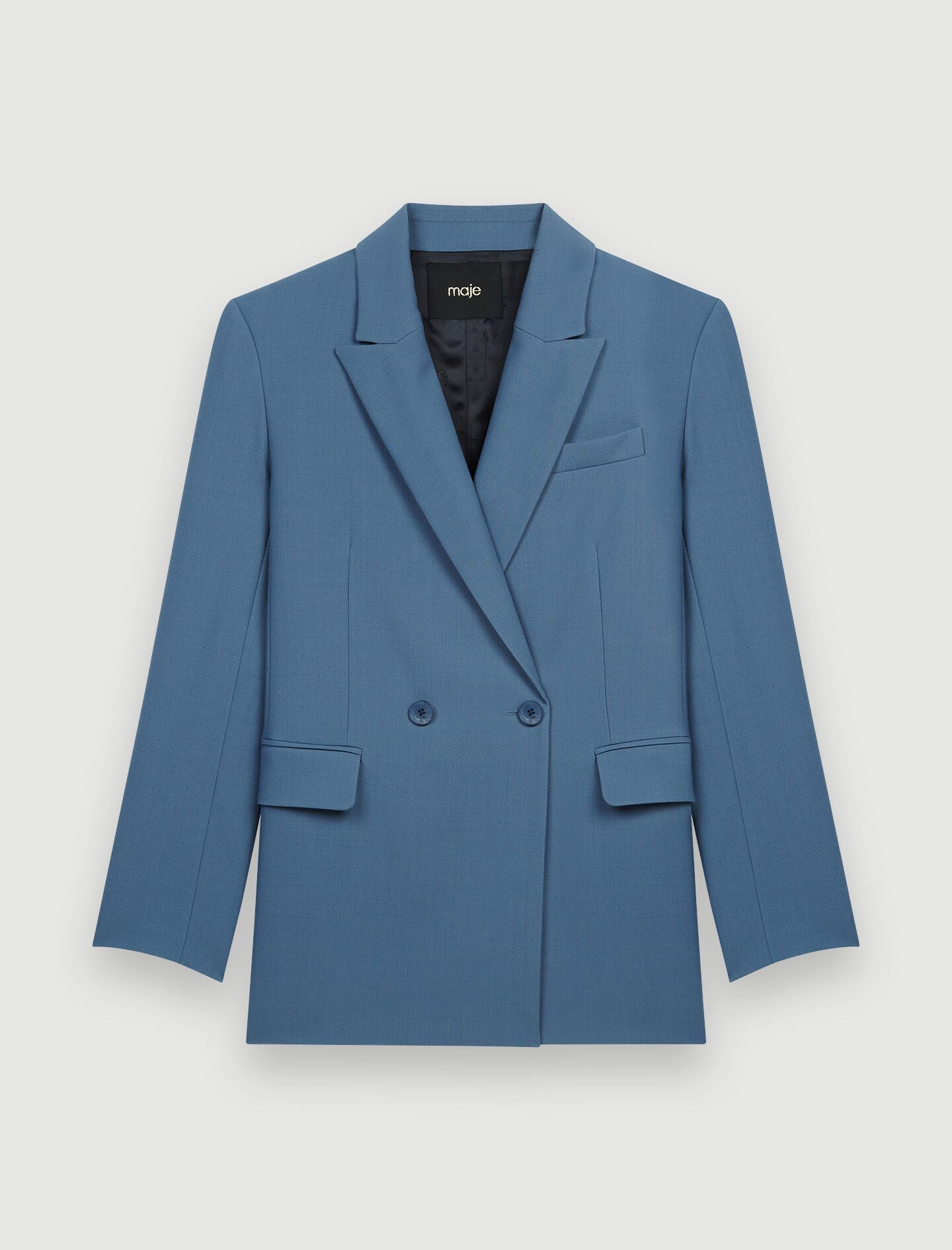 Jachetă de costum dublu-acier