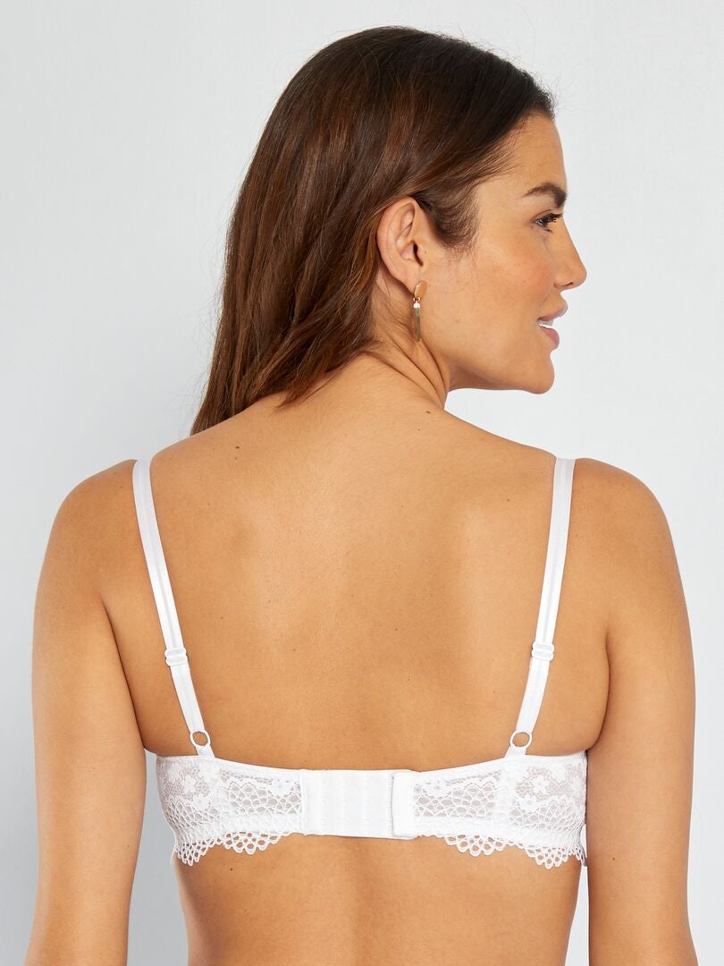 Sutiã D&E com renda floral - Branco
