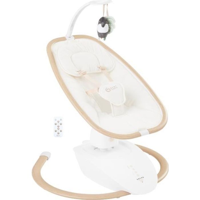 Altalena per neonati Babymoov Swoon Hoop - Telecomando incluso, comfort eccezionale, design elegante, sedile girevole a 90°, arco giochi.