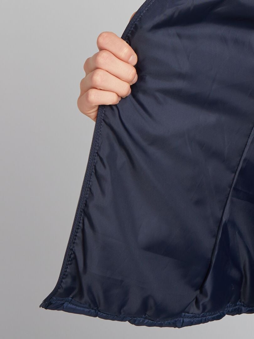 Gewatteerde donsjas gemaakt van gerecycled flessenmateriaal - blauw