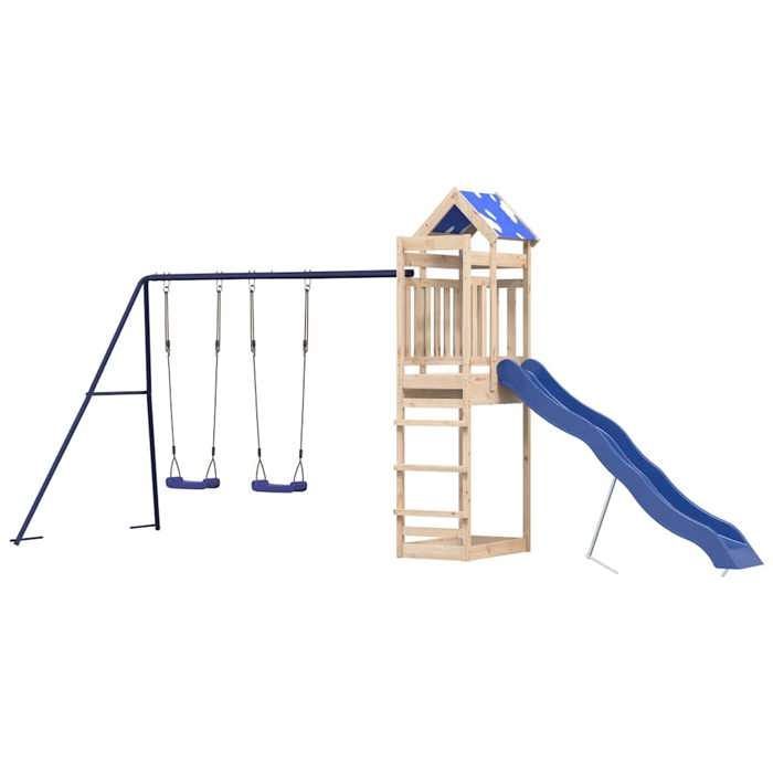 vidaXL Aire de jeux d'extérieur bois de pin massif, ensemble de jeu, ensemble de jeu en bois, ensemble de terrain de jeu, 3279124